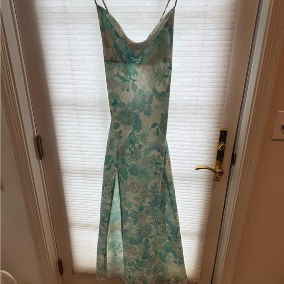 RESA Aqua Floral Backless Dress - Picture 3 of 10